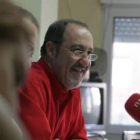 Aníbal Merayo, ayer en la sede del PSOE en Ponferrada.
