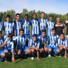 Formaciones de la Deportiva juvenil, arriba, infantil, en el centro, y del Valladolid infantil.