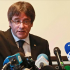 Carles Puigdemont, en una rueda de prensa en Bélgica, el pasado mes de noviembre.