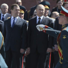 Medvédev y Putin, en un reciente acto en Moscú.