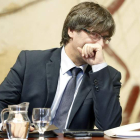 Puigdemont, en la reunión semanal del ejecutivo catalán.