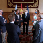 Un momento de la reunión de los consejeros en Santiago de Compostela. XOÁN REY