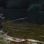 El río Órbigo acoge durante todo el fin de semana el Open Internacional de Pesca a Mosca. MIGUEL F. B.