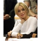 La actriz Lindsay Lohan durante su estancia en la corte de Los Ángeles.