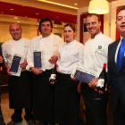 Los cocineros que se citan en estas jornadas, ayer en El Corte Inglés de León.