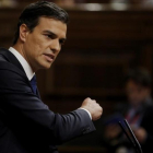 Pedro Sánchez interviene en la segunda votación de la investidura de Mariano Rajoy.