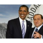Berlusconi recibe a los miembros del G-8.
