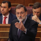 Mariano Rajoy, durante su intervención en la sesión de control al Ejecutivo, el miércoles pasado.