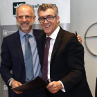 José Luis Sánchez Seco y Javier Cepedano, ayer en la sede de la Fele.