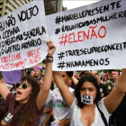 Marcha de mujeres el pasado 6 de octubre contra la candidatura del ultra Jair Bolsonaro, que parte como favorito en la segunda vuelta de las elecciones presidenciales de Brasil.