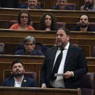 El líder de ERC, Oriol Junqueras, en el Congreso durante la constitución de las Cortes.