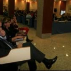 Juan Hunt y varios representantes de UGT durante el acto de bienvenida del Foro de Igualdad