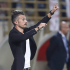 Rubén de la Barrera incide en sus jugadores para que la intensidad, concentración y competitividad no falten nunca. MARCIANO PÉREZ