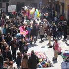 Aspecto que presentaba ayer la plaza de las tiendas de León, pasadas las dos de la tarde.