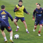 La selección española celebró ayer un entrenamiento muy suave en Las Rozas.