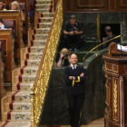 El ministro de Hacienda, Cristóbal Montoro, durante el debate de los Presupuestos en el pleno del Congreso.