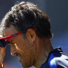 uis Enrique, en un entrenamiento del Barça el pasado año.