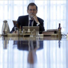 Mariano Rajoy durante el Consejo de Ministros Extraordinario convocado para recurrir las leyes de independencia.