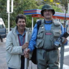 Cholo y Guillermo Fesser, de Goma Espuma, en un día de pesca