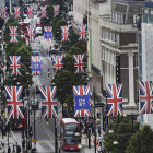 Banderas británicas en Oxford Street, en defensa de la salida del Reino Unido de la UE. ANDY RAIN