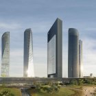 Recreación de la nueva torre, con forma de T invertida, que acogerá un centro de negocios,uno médico, un amplio espacio comercial y grandes zonas verdes