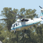 Imagen del helicóptero presidencial que traslada a Cristina Fernández tras salir del hospital.