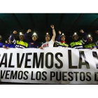 Mineros leoneses durante la última marcha negra en León