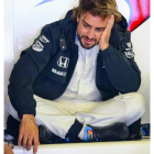 Fernando Alonso de McLaren Honda antes de un entrenamiento