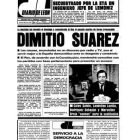 Portada de Diario de León en 1980 en la que se anuncia la dimisión de Suárez