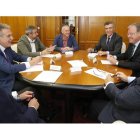 Javier García-Prieto, Graciliano Álvarez, Justo Fernández, Nicesio Álvarez, Javier Cepedano, Antonio Silván y Manuel Lamelas, ayer. RAMIRO