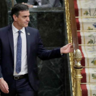 El presidente del Gobierno, Pedro Sánchez, llega esta semana al Pleno del Congreso de los Diputados.