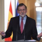 El presidente del Gobierno, Mariano Rajoy, durante una de sus comparecencias. BALLESTEROS