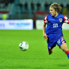 Modric en un partido con su selección, donde es el líder del equipo balcánico.
