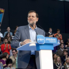 Mariano Rajoy durante su intervención en el acto preelectoral de Vitoria.