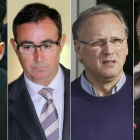 Iñaki Urdangarin, Diego Torres, Marco Antonio Tejeiro y el fiscal Pedro Horrach.