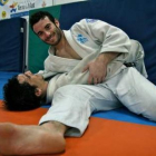«Flechina» en un combate con otro judoka.