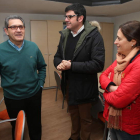 Canedo, junto a Enríquez y Cela, ayer en Ponferrada. L. D. M.