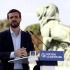 Pablo Casado en un acto en el parque del Retiro. JAVIER LÓPEZ