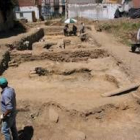 La imagen muestra un momento de los trabajos de excavación en un solar de la calle Alonso Garrote