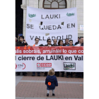 Trabajadores de Lauki, durante una protesta. NACHO GALLEGO