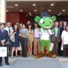 Trabajadores del Banco Herrero de León en su visita a Gijón.