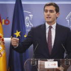 Albert Rivera comparece tras anunciarse el adelanto electoral.