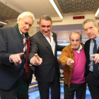 Luis del Olmo, Carlos Herrera, José María García e Iñaki Gabilono, en el programa matinal 'Herrera en la COPE'.