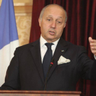 El ministro de Exteriores francés, Laurent Fabius, durante una rueda de prensa.