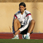 Khedira no participó ayer en el entrenamiento del Madrid