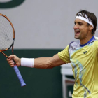 David Ferrer, durante el partido de este lunes en Roland Garros.