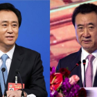 A la izquierda Xu Jiayin, dueño de Evergrande y a la derecha Wang Jianlin, propietario de Wanda.