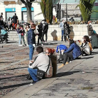 Aspecto que mostraba ayer una céntrica zona de bares de la capital. P.I.