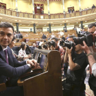 El Presidente del Gobierno y Secretario General del PSOE, Pedro Sanchez, en el Congreso de los Diputados. /