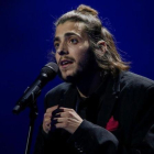 El cantante Salvador Sobral, representante de Portugal en el Festival de Eurovisión 2017, durante uno de los ensayos en Kiev.